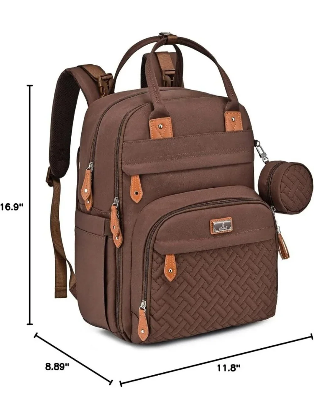 Multi-Functional Water-Resistant Diaper Bag Backpack with Changing Pad